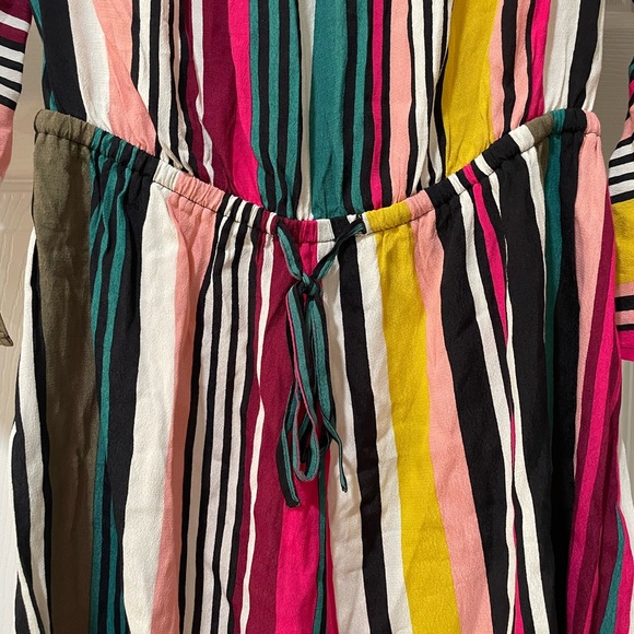 Express Romper Multicolored Stripe Off the Shoulder, Size Medium - Picture 3 of 8